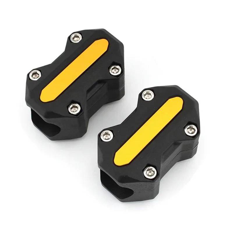 NUOSDEX Stoßstange dekorative Blöcke Kompatibel Mit Motorrad-Stoßstangen-Motorschutz-Schutzblock Crash Bar Dekorative Stoßstangen-Dekorblöcke Universell Passend(Yellow) von NUOSDEX