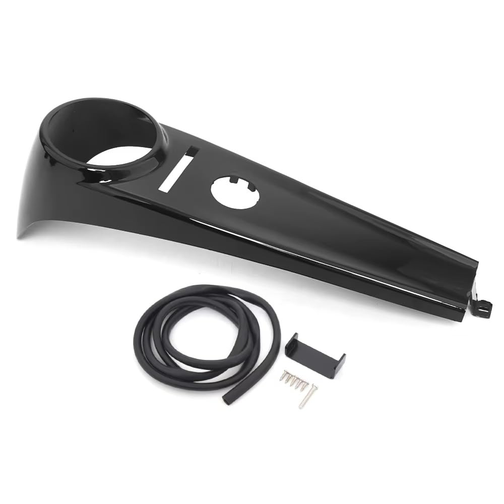 NUOSDEX Tachogehäuse Motorrad Kompatibel Mit Für Softail 2000 2001 2002 2003 2004 2005 2006 2007 2008 2009 2010 2011 2012 2013–2017 Motorrad Gestreckte Tank Armaturenbrett Konsolenabdeckung(Black) von NUOSDEX