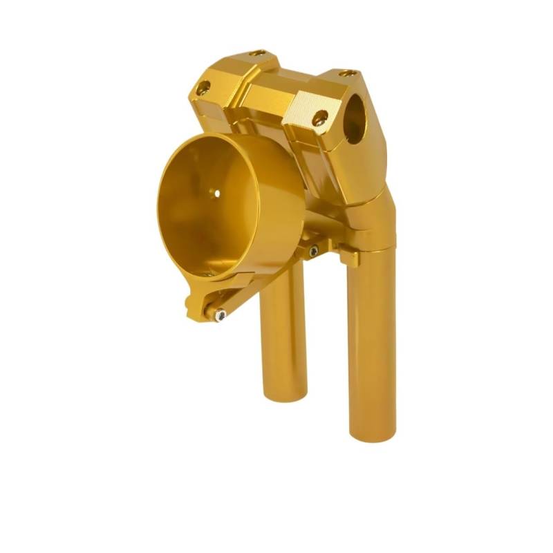 NUOSDEX Tachogehäuse Motorrad Kompatibel Mit Für Softail Für Lowrider S 2022 Up Motorrad 10'' Lenkererhöhung Instrumentenhalterung Einstellbare Kickback Riser Clamp(Yellow) von NUOSDEX