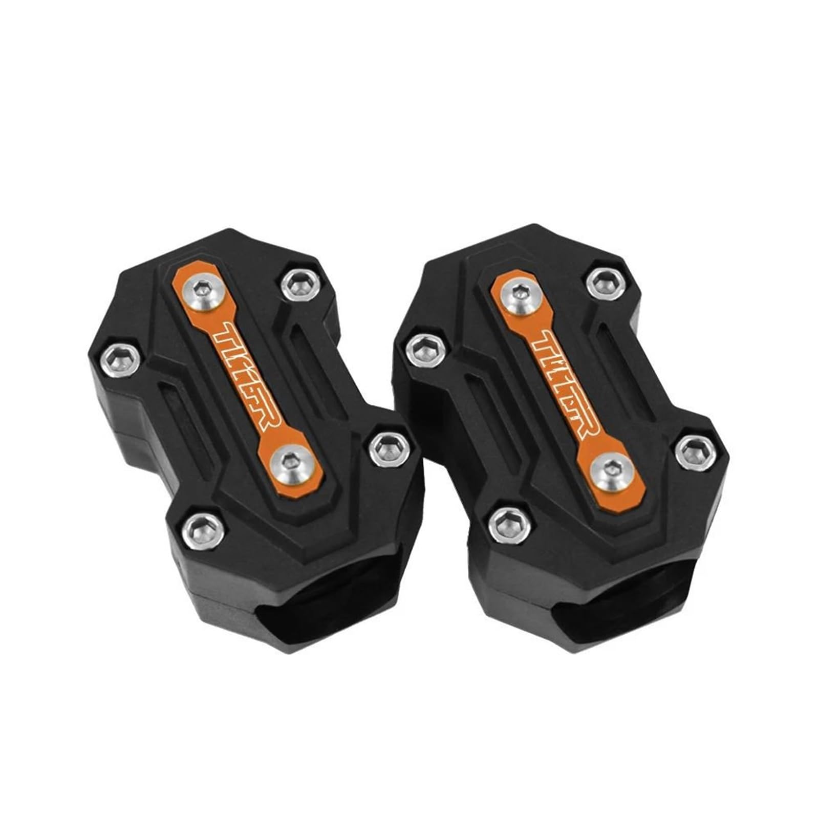 Stoßstange dekorative Blöcke Kompatibel Mit Triumph Für Tiger 800 900 850 Motorrad-Motor-Sturzbügel-Schutz Stoßstangenschutz Block Stoßstange Dekorative Blöcke 28/25/22 Mm(Orange) von NUOSDEX