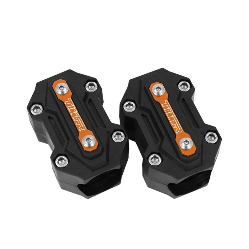 Stoßstange dekorative Blöcke Kompatibel Mit Triumph Für Tiger 800 900 850 Motorrad-Motor-Sturzbügel-Schutz Stoßstangenschutz Block Stoßstange Dekorative Blöcke 28/25/22 Mm(Orange) von NUOSDEX