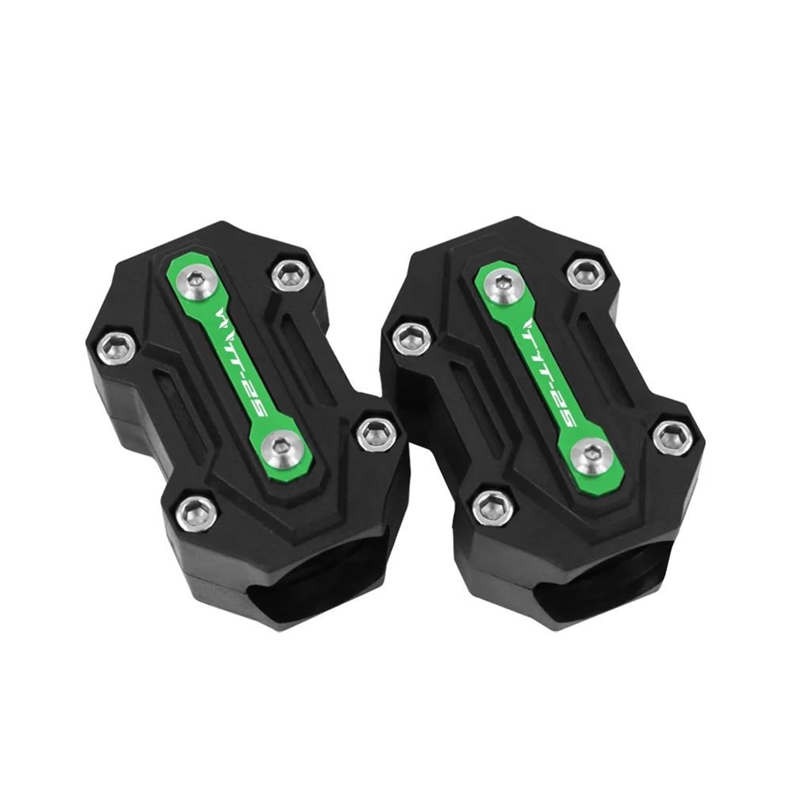 Stoßstange dekorative Blöcke Kompatibel Mit Yamaha Für Mt-25 Abs 2018 2019 2021 2022 Motorrad Motor Crash Bar Schutz Stoßstange Schutz Dekorative Block(Green) von NUOSDEX