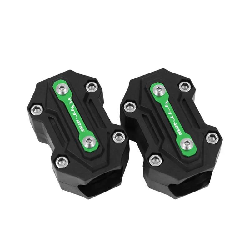 Stoßstange dekorative Blöcke Kompatibel Mit Yamaha Für Mt-25 Abs 2018 2019 2021 2022 Motorrad Motor Crash Bar Schutz Stoßstange Schutz Dekorative Block(Green) von NUOSDEX