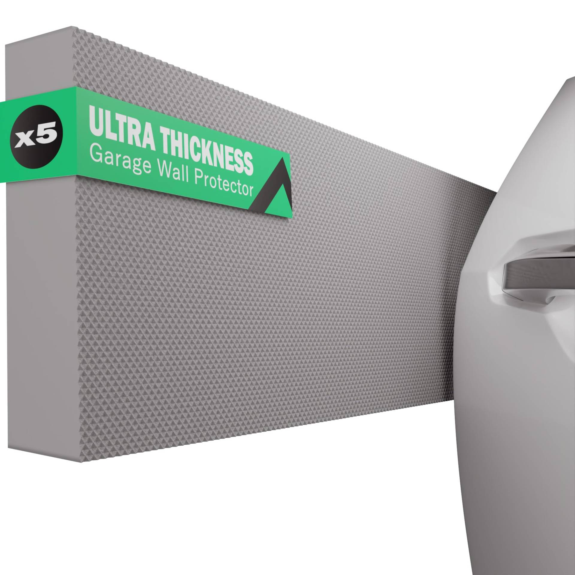 NURADA Garagen Wandschutz (5 Stück) 40X20X2cm, Wandschutz Garage Selbstklebend, Autotürenschutz Garage, Garagenwandschutz, Perfekt um Stöße und Kratzer zu Vermeiden (Grau) von NURADA