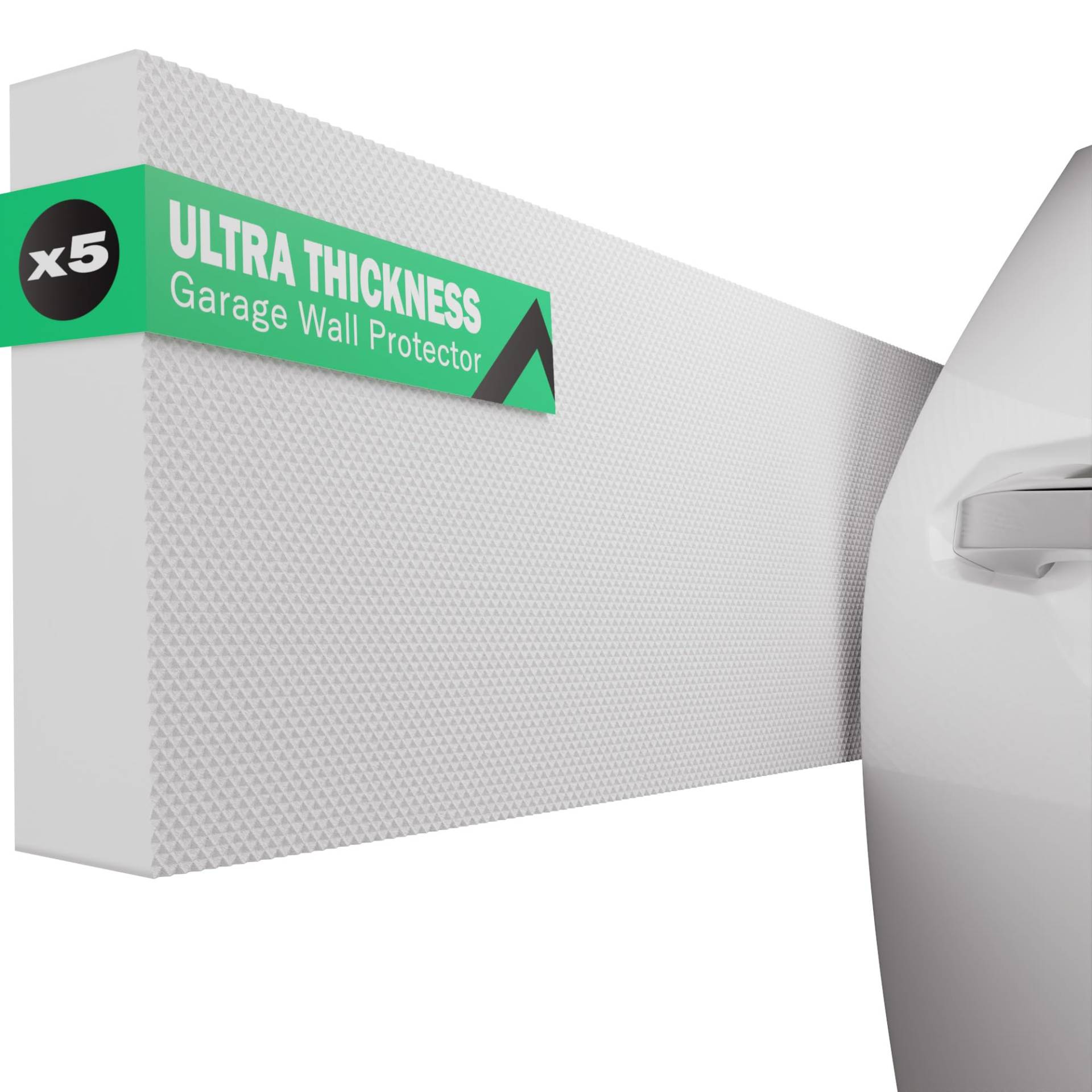 NURADA Garagen Wandschutz (5 Stück) 40X20X2cm, Wandschutz Garage Selbstklebend, Autotürenschutz Garage, Garagenwandschutz, Perfekt um Stöße und Kratzer zu Vermeiden (Weiß) von NURADA