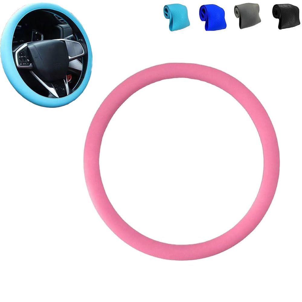 Auto-Lenkrad-Schutzhülle, Hergestellt Aus Leicht Zu Reinigendem Silikonmaterial, Schützt Und Wertet Ihr Lenkrad Auf (pink Colour) von NURCIX