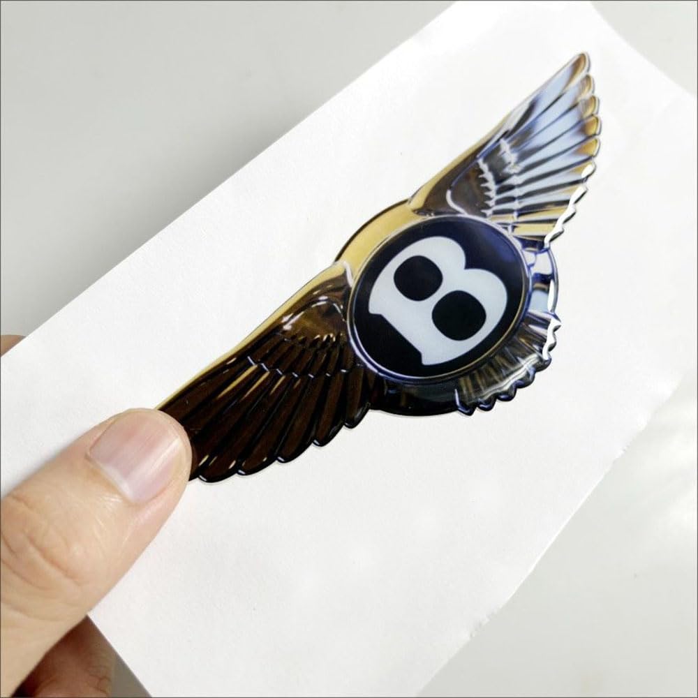Auto Metall 3D Emblem, Für Bentley Kofferraum Logo Buchstabe Aufkleber modifiziertes Abzeichen Sticker Styling Zubehör,B von NURCIX