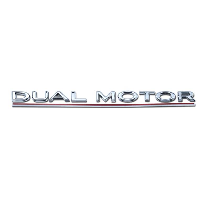 Auto Metall 3D Emblem, Für Tesla Model 3/Y/S/X DUAL Motor Kofferraum Logo Buchstabe Aufkleber modifiziertes Abzeichen Sticker Styling Zubehör,C von NURCIX