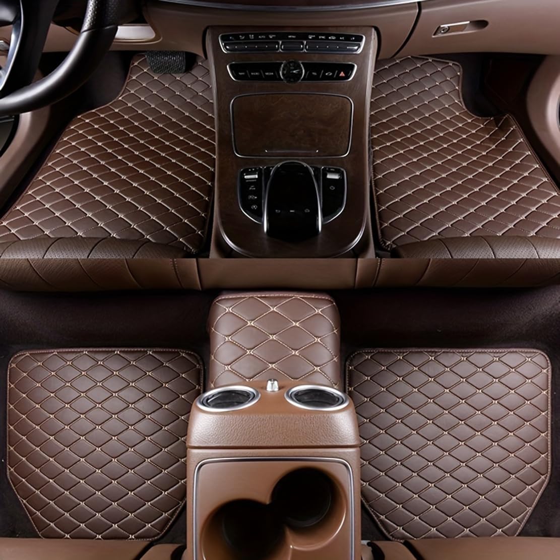 Fußmatte,kompatibel mit Mercedes-Benz S-Class W140 W220 W221 W222 W223, Teppich Auto Interieur Zubehör,A-Black Brown von NURCIX