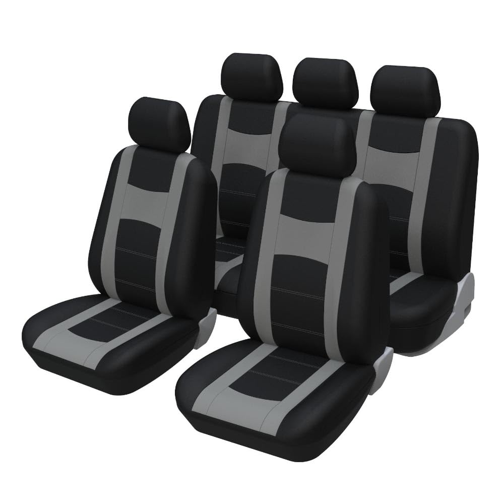 NURCIX 9PCS 5-Seats Auto Polyester Sitzbezüge Sets, Für Mercedes-Benz CLK GL GLB GLC GLE GLK GLS G-Wagen G-Class Car Wasserdicht Atmungsaktiv Anti-Rutsch Bequem Protectors Innenraum Zubehör von NURCIX