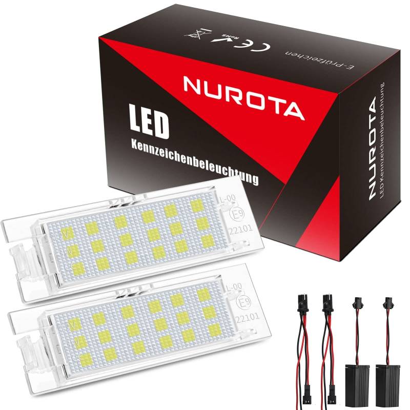 NUROTA Kennzeichenbeleuchtung LED für Astra G H J K, Corsa A B C D E, Insignia A, Zafira B, Vectra A B C, Meriva A, Adam - E-Prüfzeichen von NUROTA