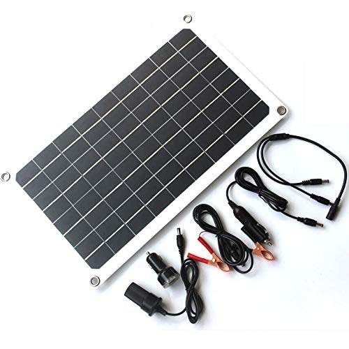 NUZAMAS 20W 18V Semiflexible monokristalline Solarpanel-Zelle, Dual-USB, Krokodilklemmen, Gleichstrom für Auto-Yacht-LED-Licht RV 12V-Batterieboot-Außenladegerät NUZAMAS 20W 18V Semiflexible monokristalline Solarpanel-Zelle, Dual-USB, Krokodilklemmen, Gleichstrom für Auto-Yacht-LED-Licht RV 12V-Batterieboot-Außenladegerät von NUZAMAS