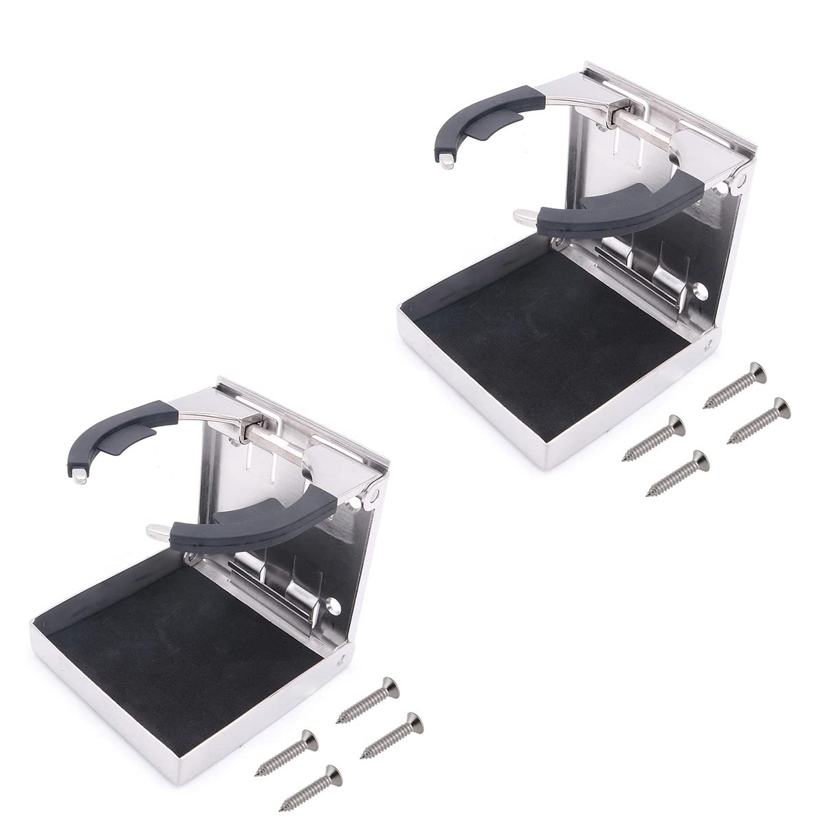 2er-Set Edelstahl-Getränkehalter NUZAMAS 304, verstellbar, zusammenklappbarer Getränkehalter für Kaffeeflaschen mit Tablett, für Wohnmobil-Wohnwagen-Wohnwagen von Marine Boat Truck 2er-Set Edelstahl-Getränkehalter NUZAMAS 304, verstellbar, zusammenklappbarer Getränkehalter für Kaffeeflaschen mit Tablett, für Wohnmobil-Wohnwagen-Wohnwagen von Marine Boat Truck von NUZAMAS