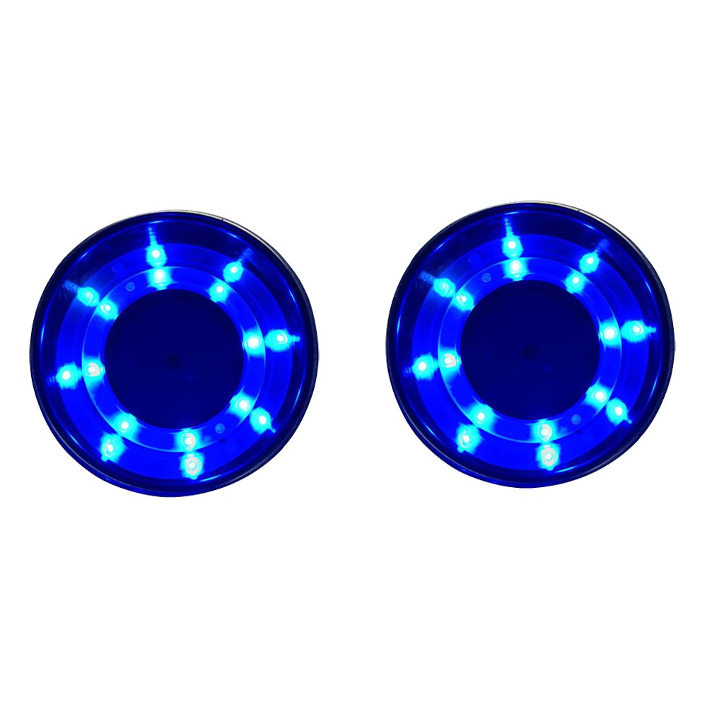 NUZAMAS Edelstahl-Getränkehalter mit Blauer LED-Beleuchtung, für Marine, Boot, Wohnmobil, Camper und Wohnwagen, Set mit 2 Stück von NUZAMAS