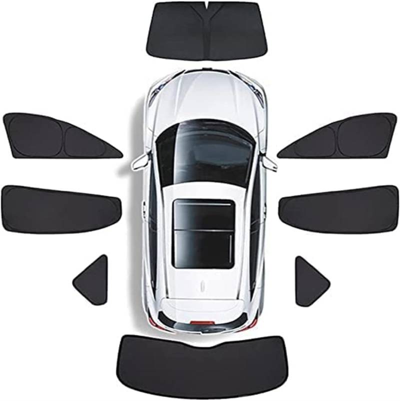Auto Sonnenschutz für Jaguar New XF Sportbrake Travel 2015-2023, Vorne Hinten Seitenscheibe Atmungsaktives Staubschutz PrivatsphäRe Schutz, Sonnenblende ZubehöR,G/8Pcs von NVADE