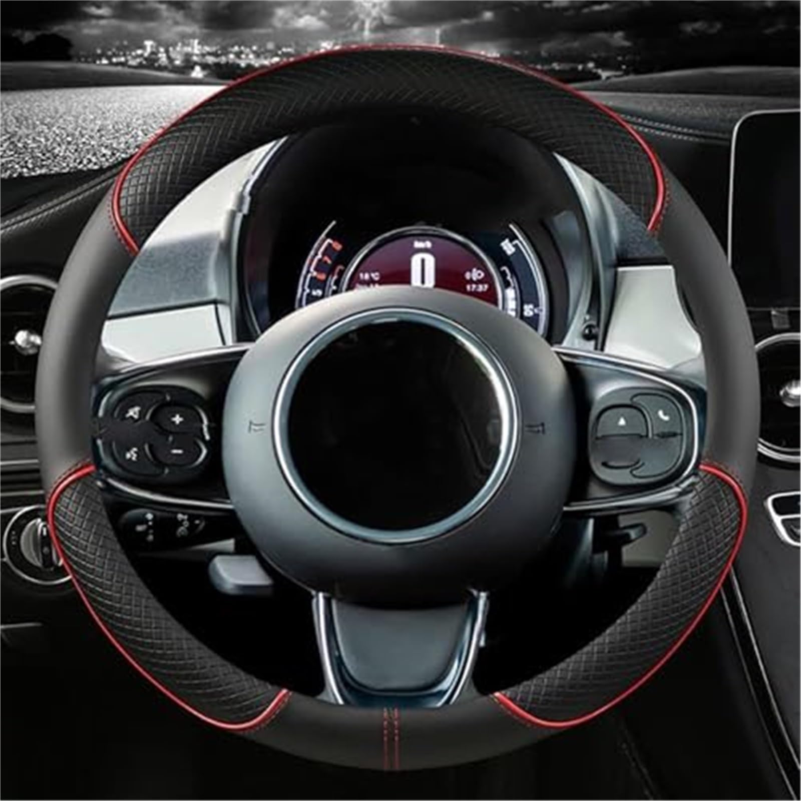 Lenkradbezug Für Benz Für GLA Für Klasse Für GLA 180 200 250 Für GLA 45 Für AMG Auto Lenkradbezug Lenkradbezüge E-Beige-Typ O(A-red) von NVCPHGEDEK
