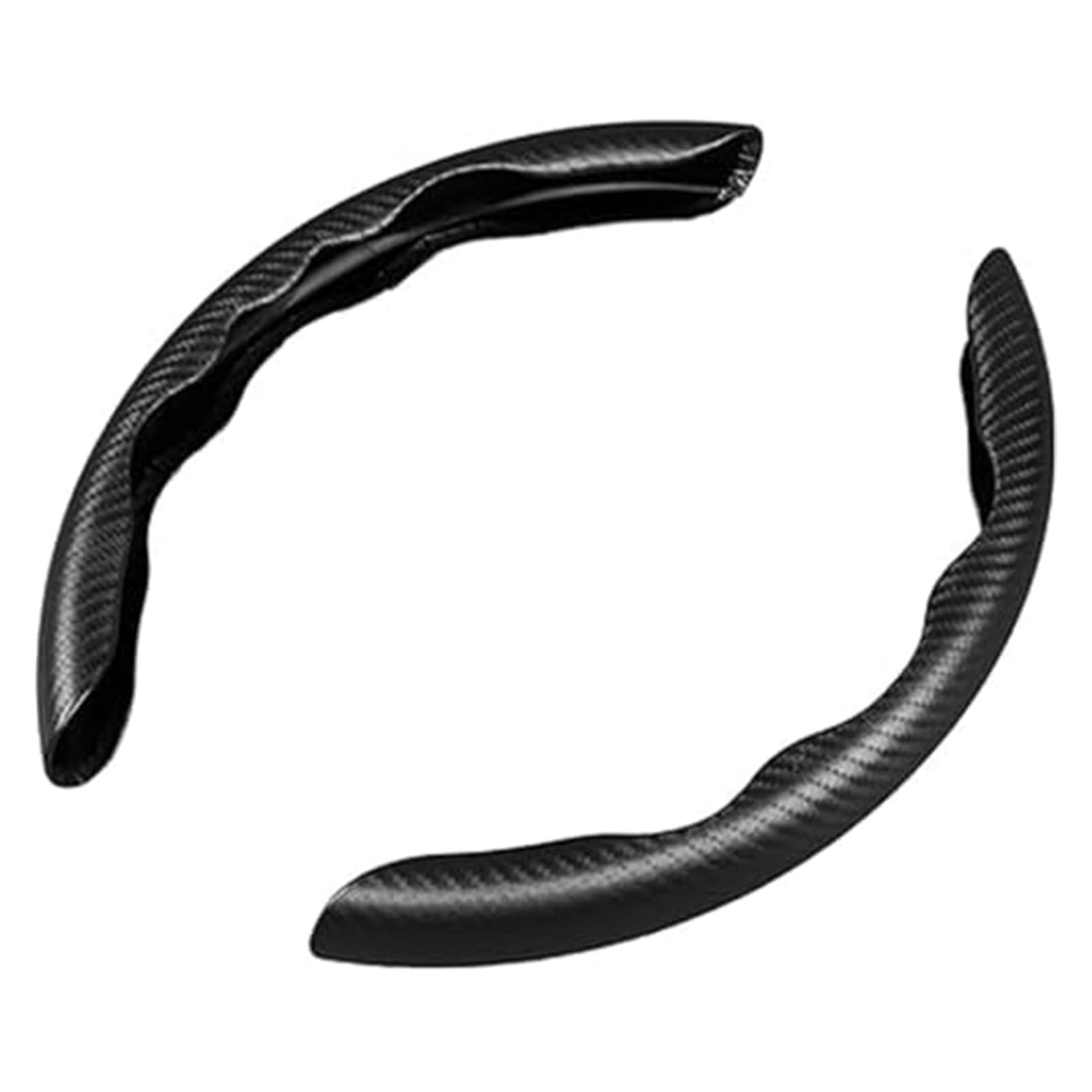 Lenkradbezug Für Cayenne Coupe atmungsaktive rutschfeste Kohlefaser-Lenkradbezüge 2 Stück segmentierte Auto-Lenkradbezüge(‎A-Black) von NVCPHGEDEK