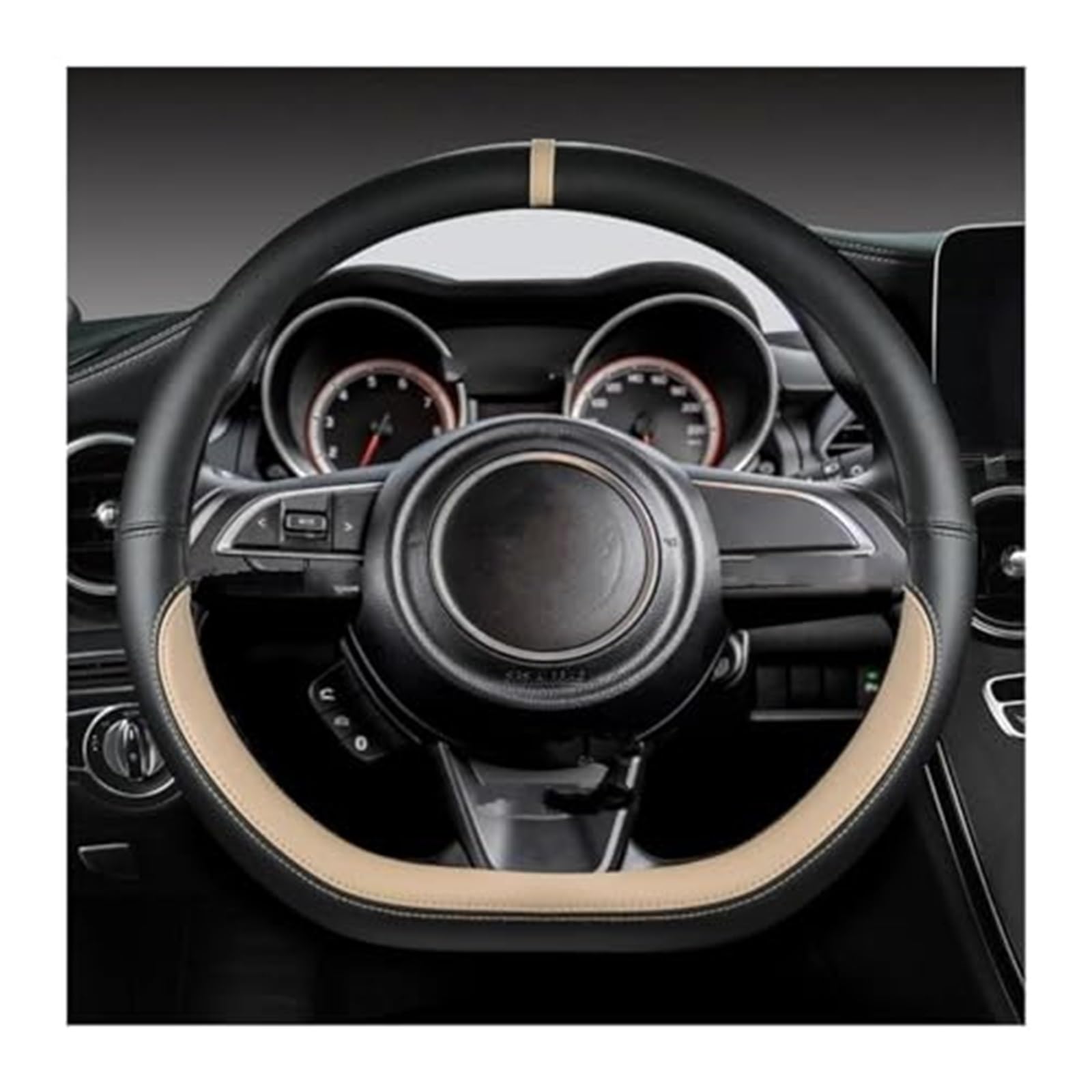 Lenkradbezug Für Citroen Für C3 Für AIRCROSS 2017 2018 2019 2020 2021 2 D Typ Lenkrad Abdeckung Lenkrad Dekorative Abdeckung(BEIGE) von NVCPHGEDEK