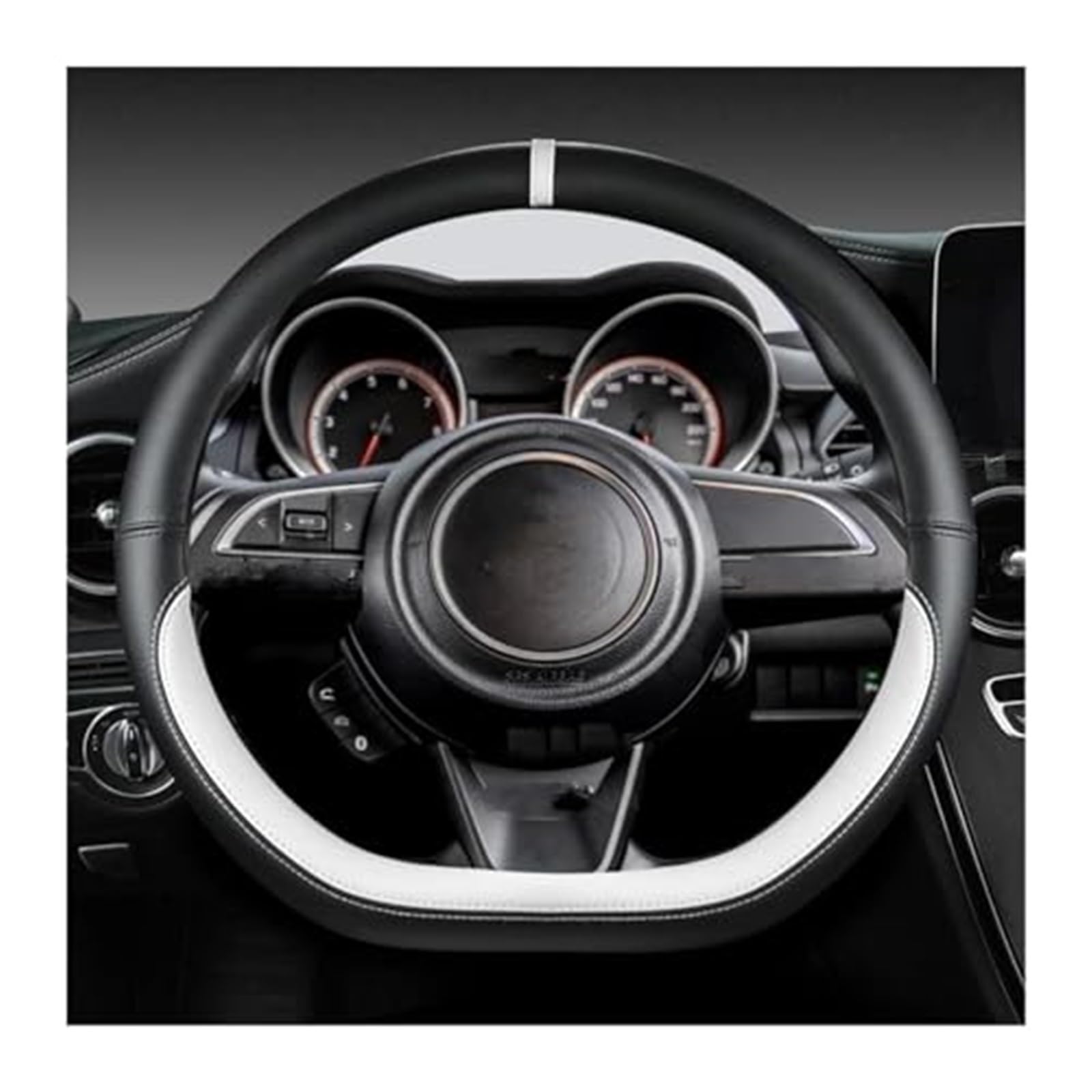 Lenkradbezug Für Citroen Für C3 Für AIRCROSS 2017 2018 2019 2020 2021 2 D Typ Lenkrad Abdeckung Lenkrad Dekorative Abdeckung(White) von NVCPHGEDEK
