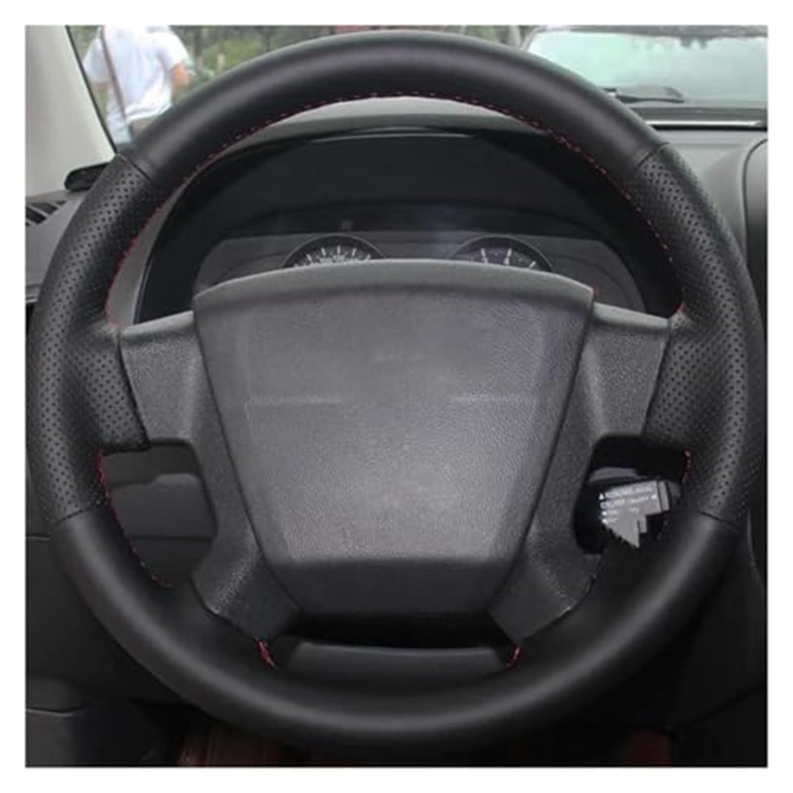Lenkradbezug Für Jeep Für Kompass 2006-2010 Für Patriot 2007 2008 2009 2010 Auto Innen Zubehör Auto Lenkrad Geflecht Abdeckung(Red Thread) von NVCPHGEDEK