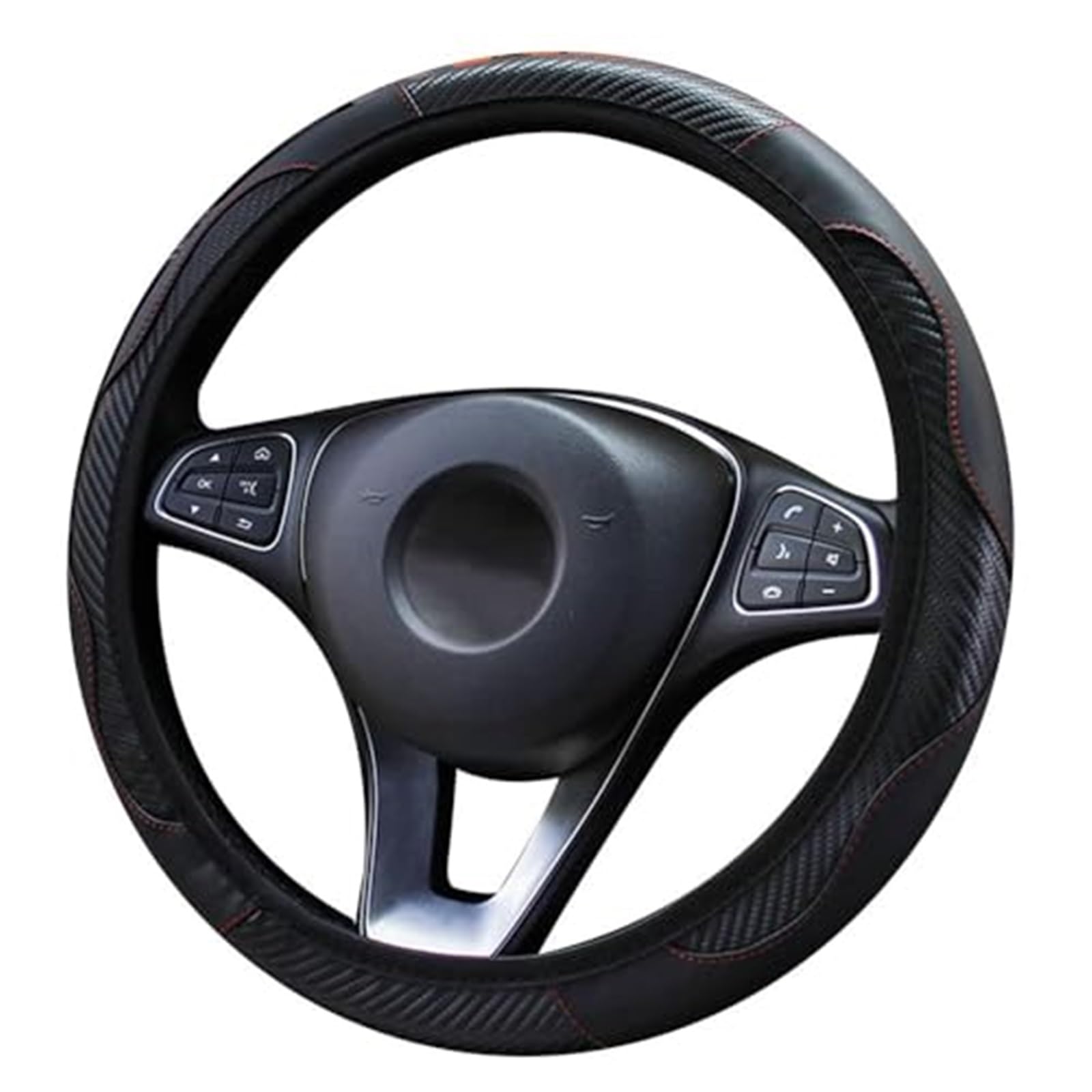 Lenkradbezug Für Nissan Für Qashqai J12 Für e-Power 2023 2024 Carbon Faser Leder Anti Slip Atmungsaktive Lenkrad Protector elastische(‎B) von NVCPHGEDEK