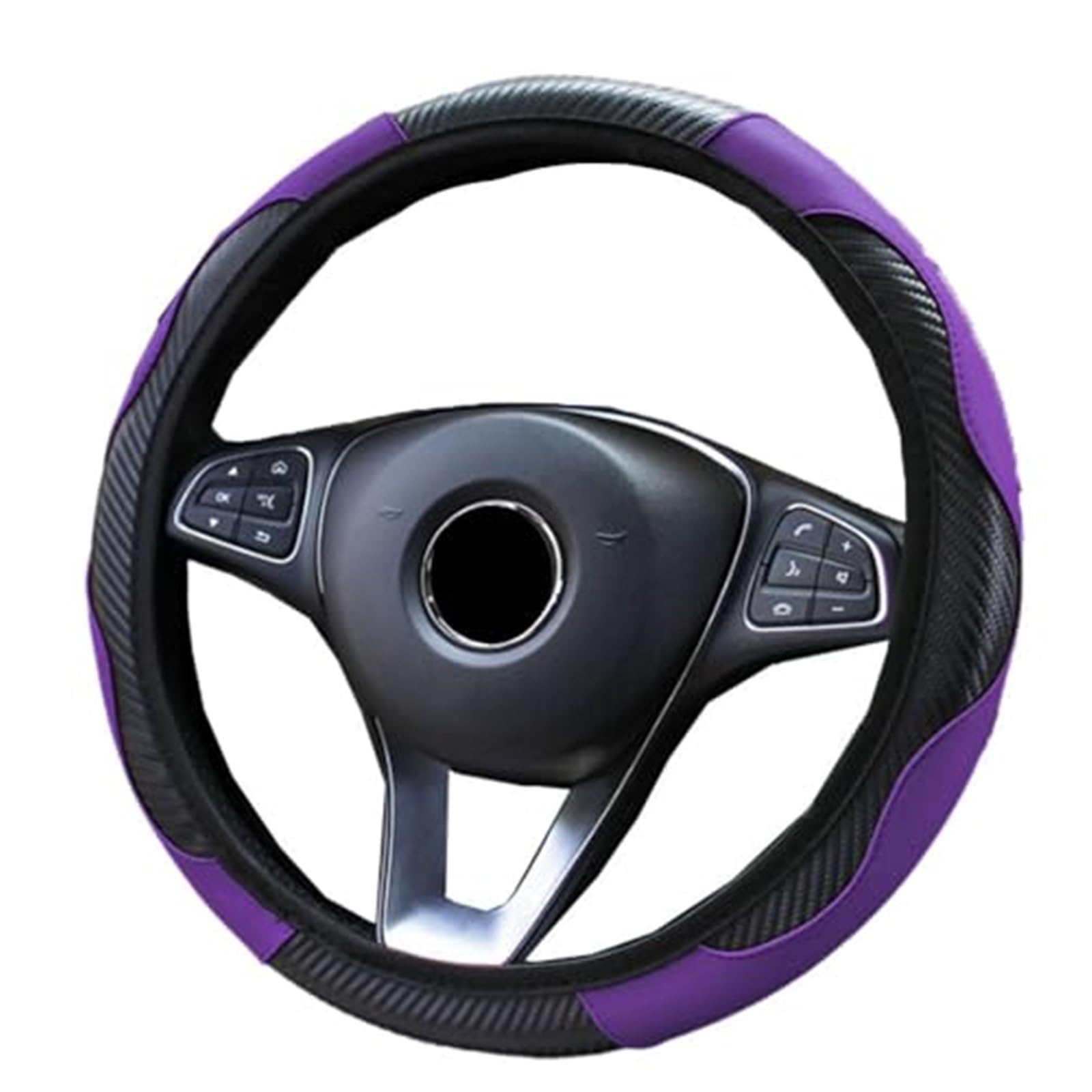 Lenkradbezug Für Nissan Für Qashqai J12 Für e-Power 2023 2024 Carbon Faser Leder Anti Slip Atmungsaktive Lenkrad Protector elastische(‎C) von NVCPHGEDEK