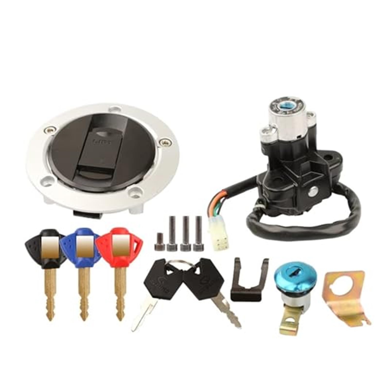 Statorspule Motorcycle Ignition Switch for Suzuki for GSXR600 for GSXR750 for GSXR1000 K5 K6 K7 K8 K9 Motorcycle Ignition Fuel Gas Tank Cap Cover Lock Gas Cap Seat Lock(‎Type A) von NVCPHGEDEK