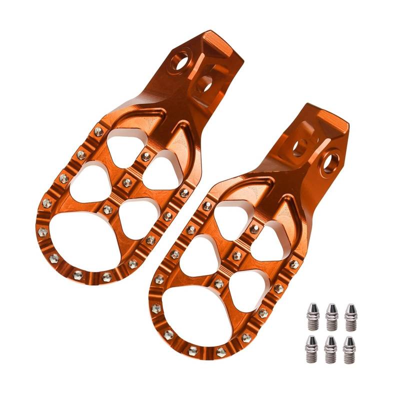 NVDERTA Kompatibel mit 2024 2025 Motorrad-Fußrasten, Fußstütze, kompatibel mit SX SXF XC XCF EXC EXCF, kompatibel mit TX FX TC FC TE FE 125 250 300 350 450 500 (Orange) von NVDERTA