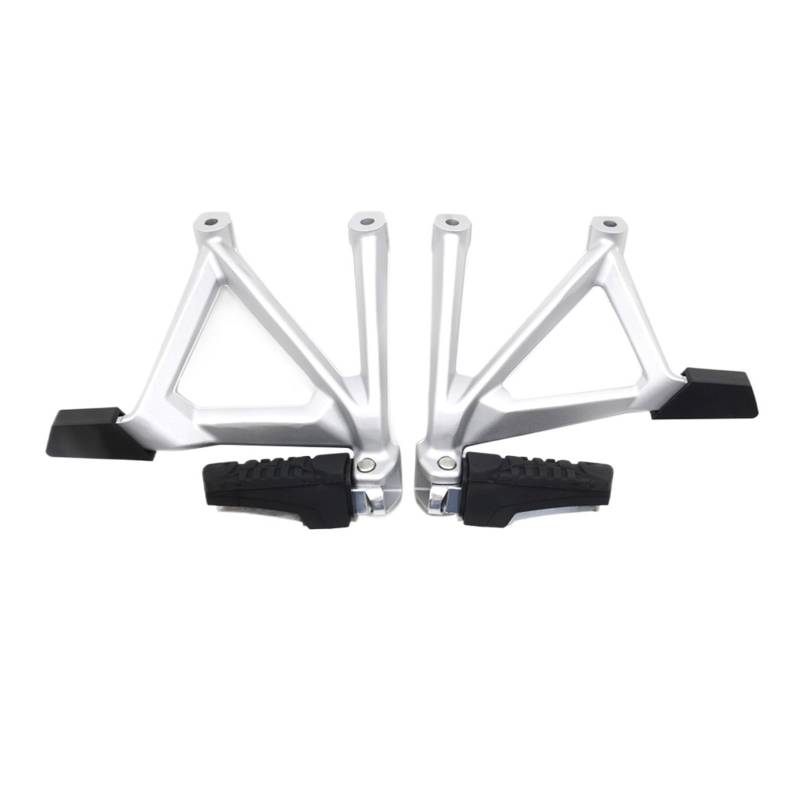 NVDERTA Kompatibel mit BMW R1250GS R1200GS R1250 GS 1200GS LC Adventure 2013–2024 Motorrad Hintere Beifahrer-Fußrasten Kit Fußrastenhalterung Komplettes Set (Silber-Set) von NVDERTA