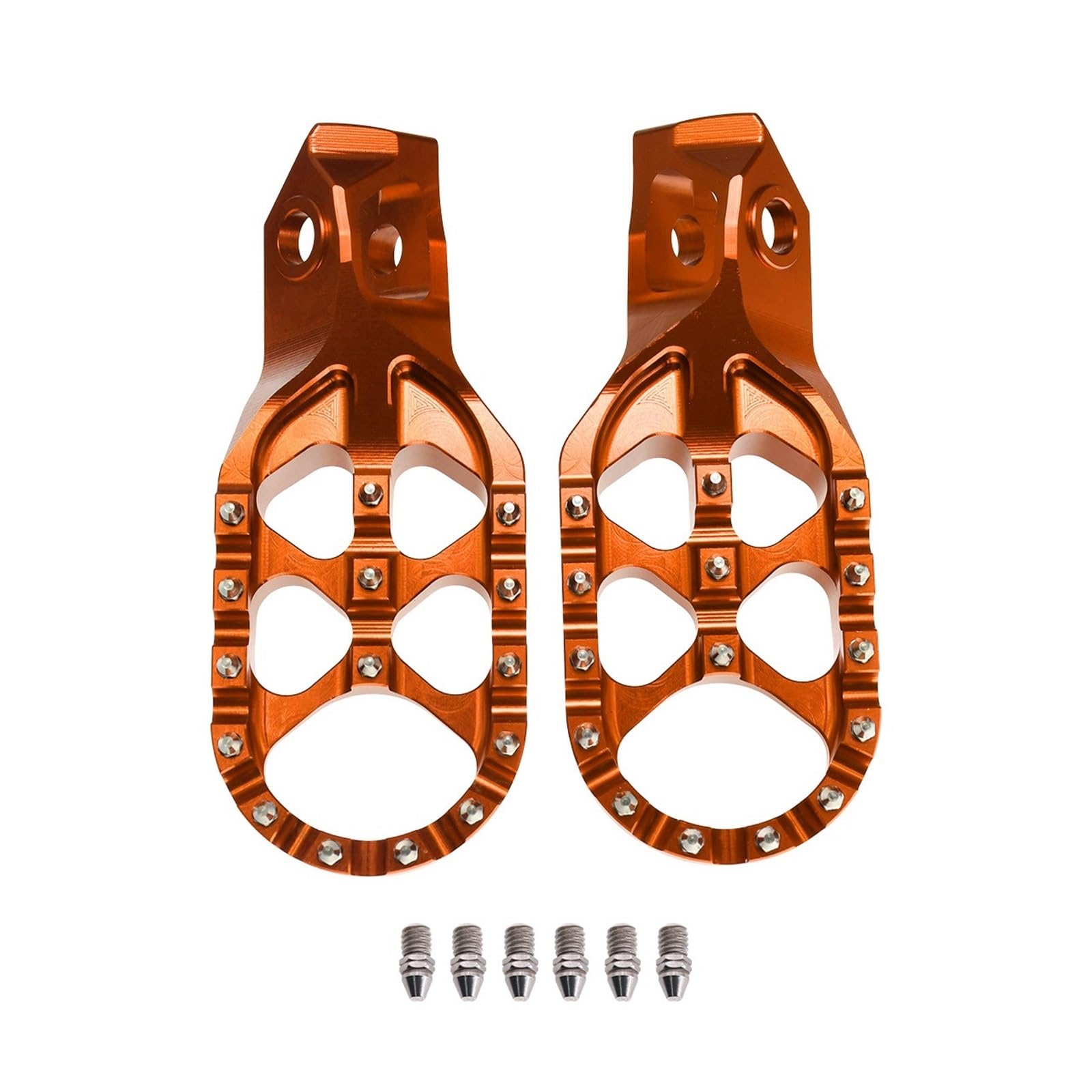 NVDERTA Kompatibel mit EC250 EC300 EC EX ECF EXF MCF 250 350 450 MC125 MC250 2024 2025, kompatibel mit EXC SXF Te FE CNC Fußrasten Pedale (Orange) von NVDERTA