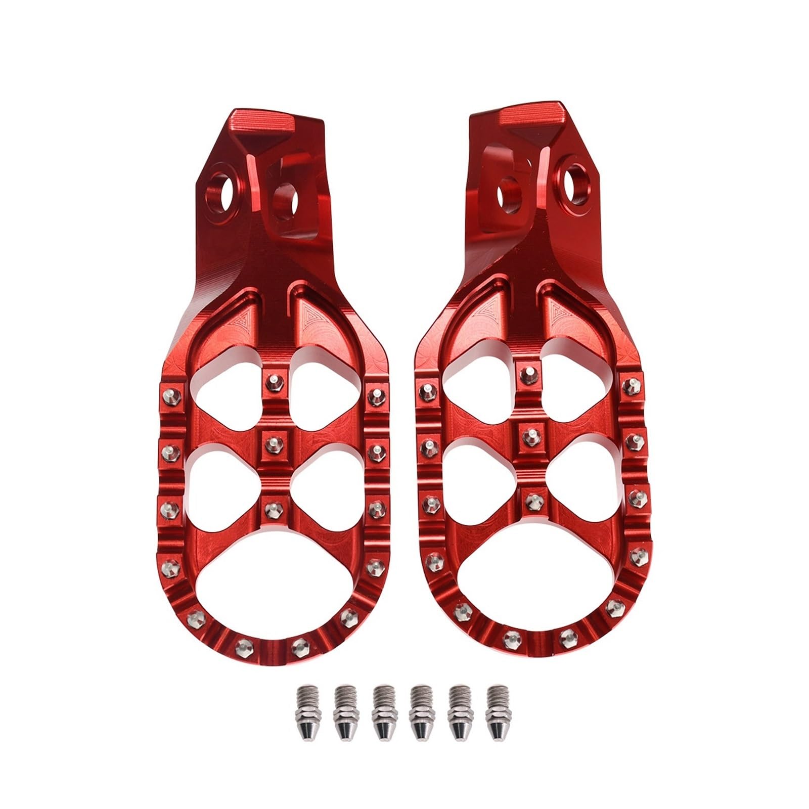 NVDERTA Kompatibel mit EC250 EC300 EC EX ECF EXF MCF 250 350 450 MC125 MC250 2024 2025 Kompatibel mit EXC SXF TE FE CNC Fußstützpedale(rot) von NVDERTA