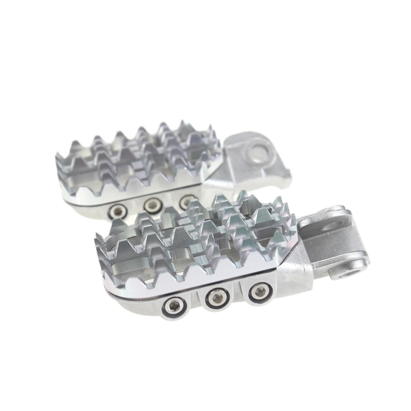 NVDERTA Kompatibel mit EXC EXC-F XC SX SX-F 50 125 250 350 450 525 530 660 950 990 Fußrasten Motorrad Aluminium Fußrasten Pedale Rest Fußstütze (Silber) von NVDERTA