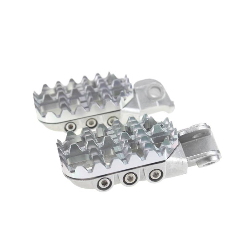 NVDERTA Kompatibel mit EXC EXC-F XC SX SX-F 50 125 250 350 450 525 530 660 950 990 Fußrasten Motorrad Aluminium Fußrasten Pedale Rest Fußstütze (Silber) von NVDERTA