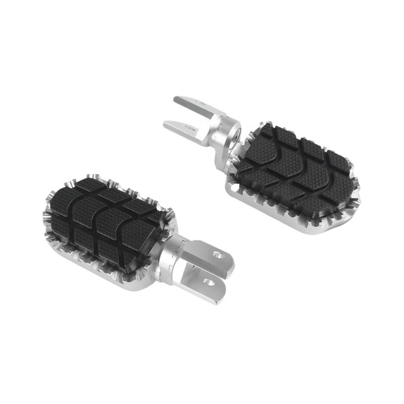NVDERTA Kompatibel mit Motorrad-Modifikationszubehör: Aluminium-Fußpedal, hinteres Fußpedal, kompatibel mit BMW R1200GS ADV 2005–2013 R 1200 GS OC ADV R1200GSA (Silber mit Abdeckung) von NVDERTA