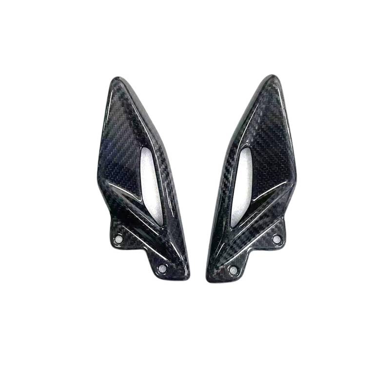 NVDERTA Kompatibel mit Street Triple 660 765 R RS 2016–2021 2022 2023 2024 Kohlefaser-Motorradzubehör Fersenschutzplatten Fußstützen (A) von NVDERTA