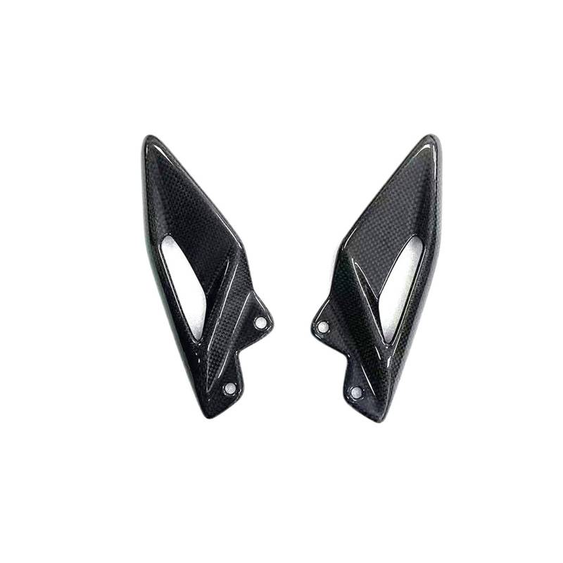 NVDERTA Kompatibel mit Street Triple 660 765 R RS 2016–2021 2022 2023 2024 Kohlefaser-Motorradzubehör Fersenschutzplatten Fußstützen (B) von NVDERTA
