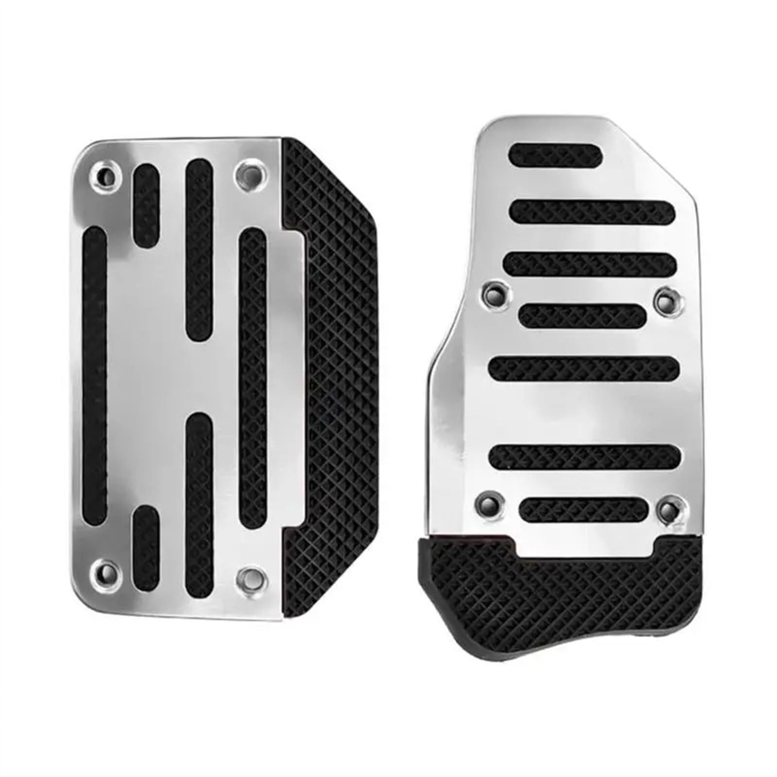 Kupplungspedal 1 Paar Universal Aluminium Automatische Übertragung Auto Fuß Gas Blau Pedal Set Rot Silber Abdeckung Nicht-Slip Pedale Bremse Kit Kraftstoff Pedalauflage(Silber) von NVETJMUA