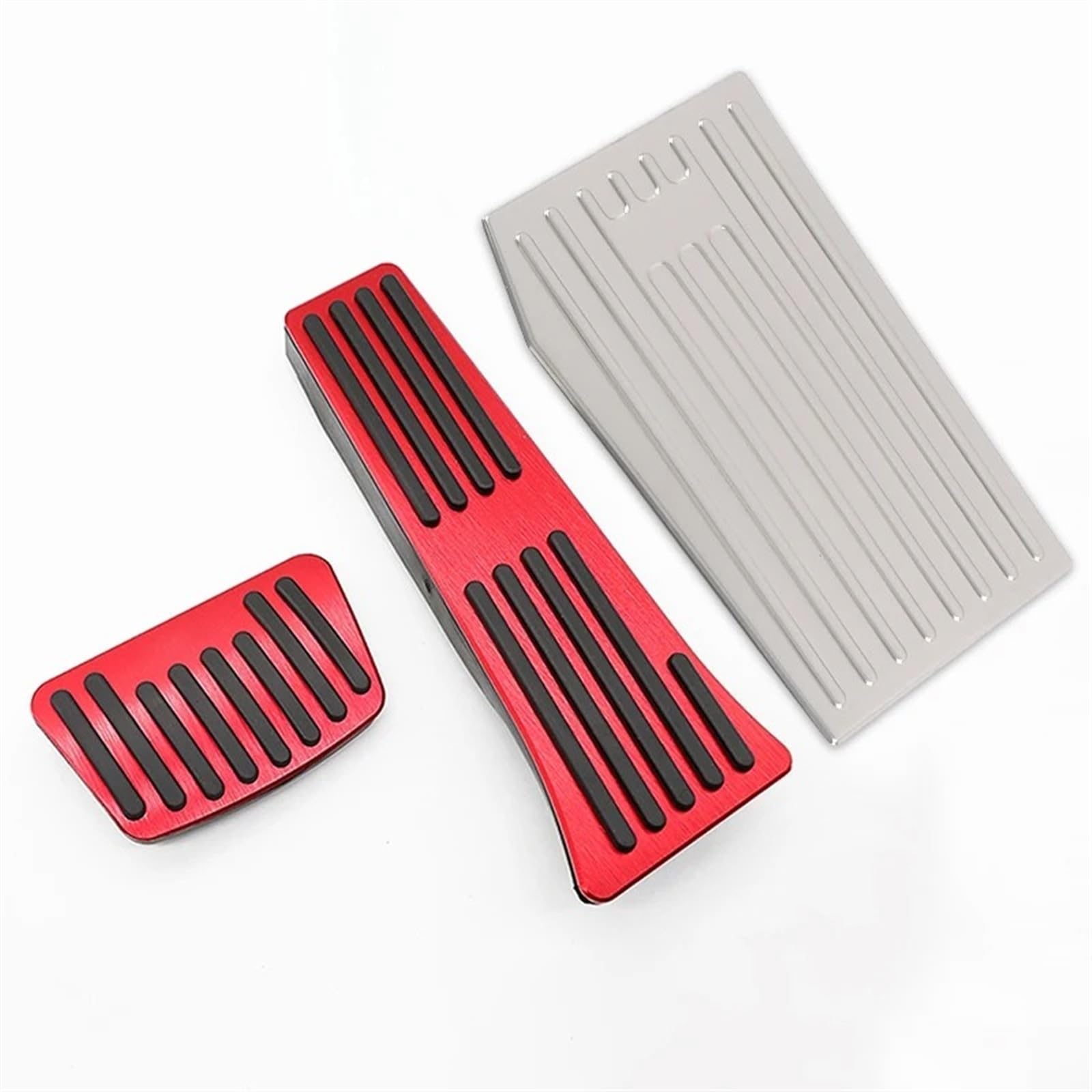 Kupplungspedal Für Hyundai Für Tucson NX4 2021 2022 2023 2024 Für Hybrid N Für Linie Auto Gaspedal Bremse Fußstütze Pedale Abdeckung Pads Pads Zubehör Pedalauflage(3piece Sliver Red) von NVETJMUA