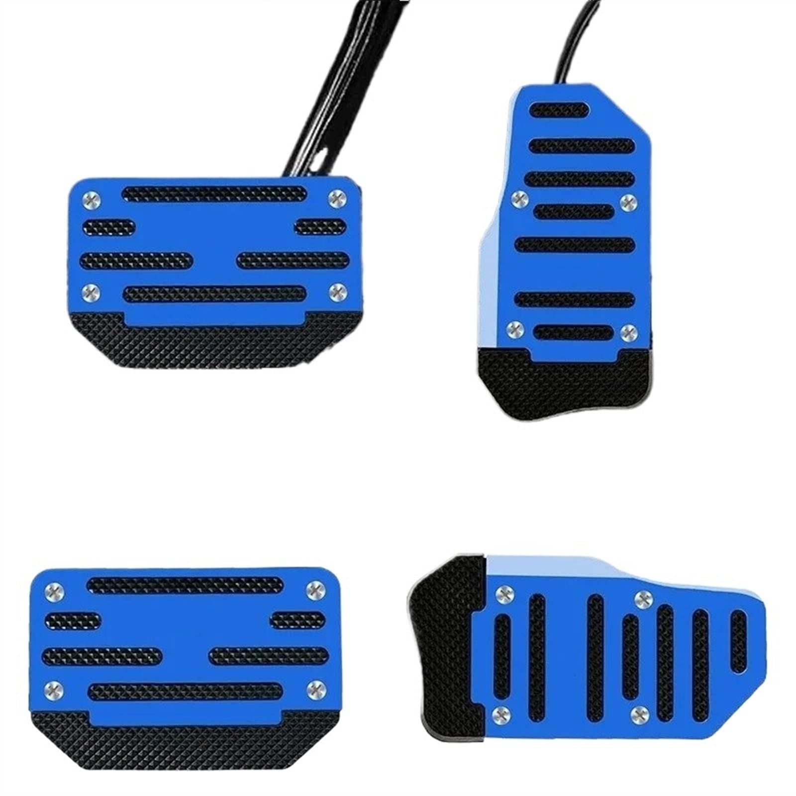 Kupplungspedal Universal Aluminium Auto Automatikgetriebe Pedal Cover Set Kit Anti Skid Pedal Bremse Kupplung Gaspedal Abdeckungen Pedalauflage(Automatic Blue Set) von NVETJMUA