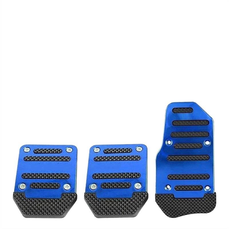 Kupplungspedal Universal Aluminium Auto Automatikgetriebe Pedal Cover Set Kit Anti Skid Pedal Bremse Kupplung Gaspedal Abdeckungen Pedalauflage(Manual Blue Set) von NVETJMUA