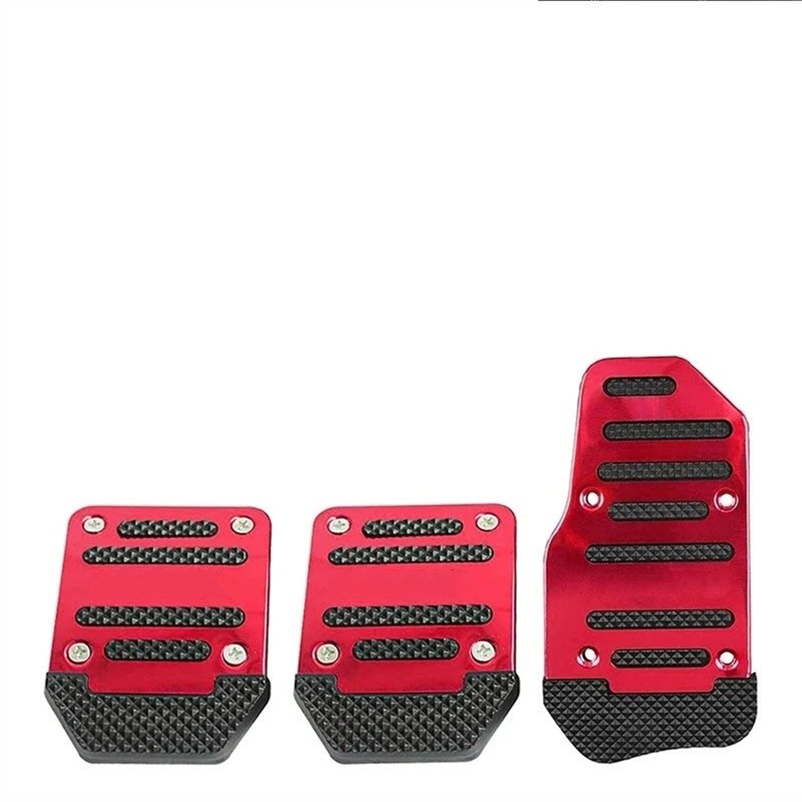 Kupplungspedal Universal Aluminium Auto Automatikgetriebe Pedal Cover Set Kit Anti Skid Pedal Bremse Kupplung Gaspedal Abdeckungen Pedalauflage(Manual Red Set) von NVETJMUA