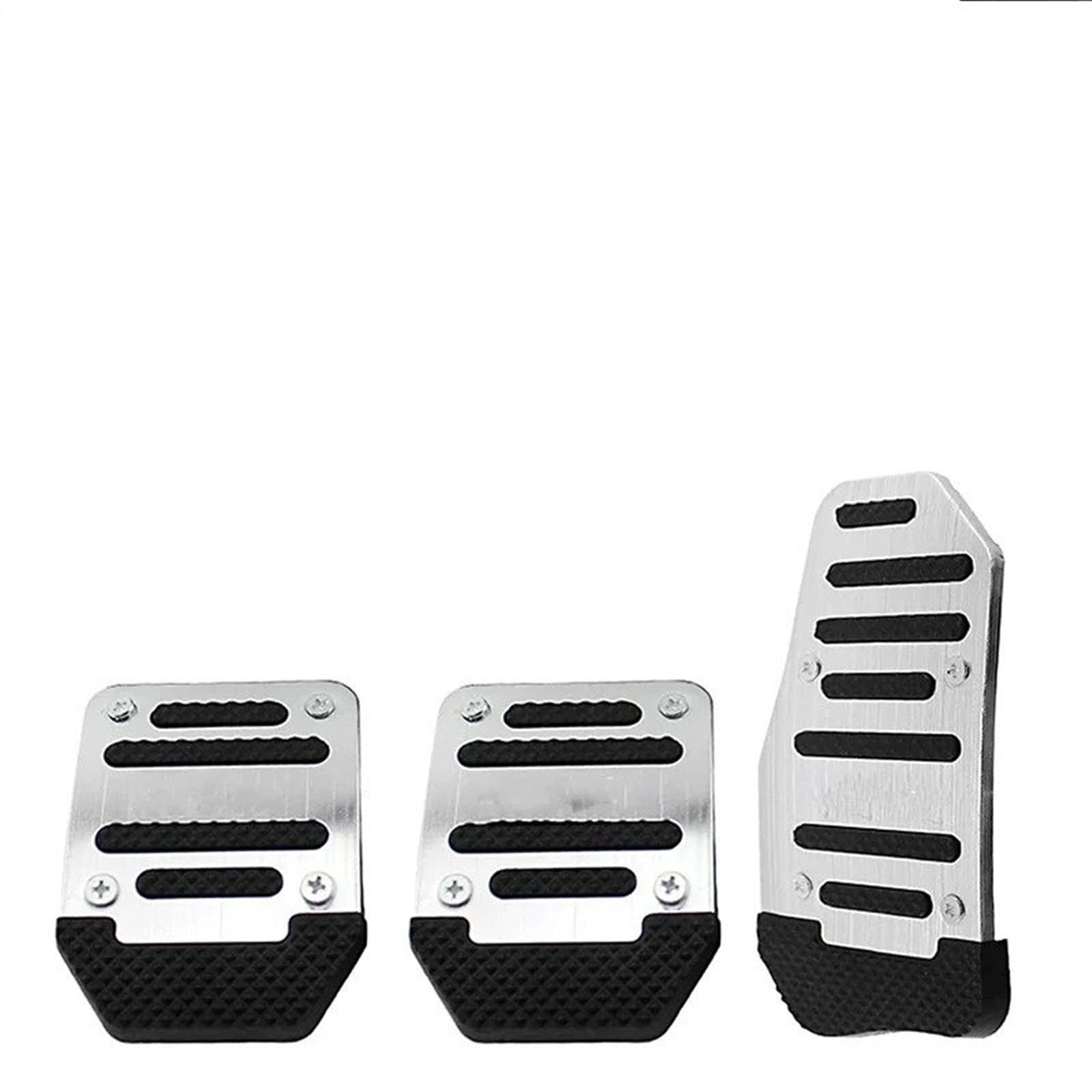 Kupplungspedal Universal Aluminium Auto Automatikgetriebe Pedal Cover Set Kit Anti Skid Pedal Bremse Kupplung Gaspedal Abdeckungen Pedalauflage(Manual Silver Set) von NVETJMUA