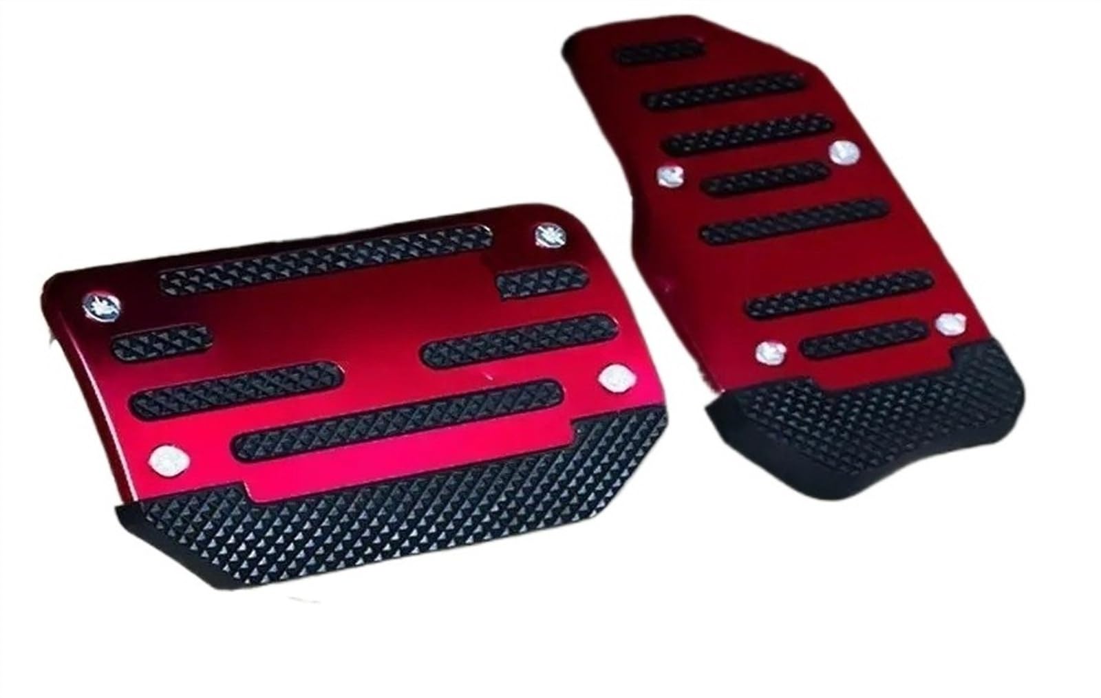 Kupplungspedal Universal-Autopedalabdeckung Aus Aluminium Für Automatikgetriebe, Bremse, Kraftstoff, Gas, Fußpolster, Set, Pedale, Rot, Blau, Silber Pedalauflage(Automatic Red Set) von NVETJMUA