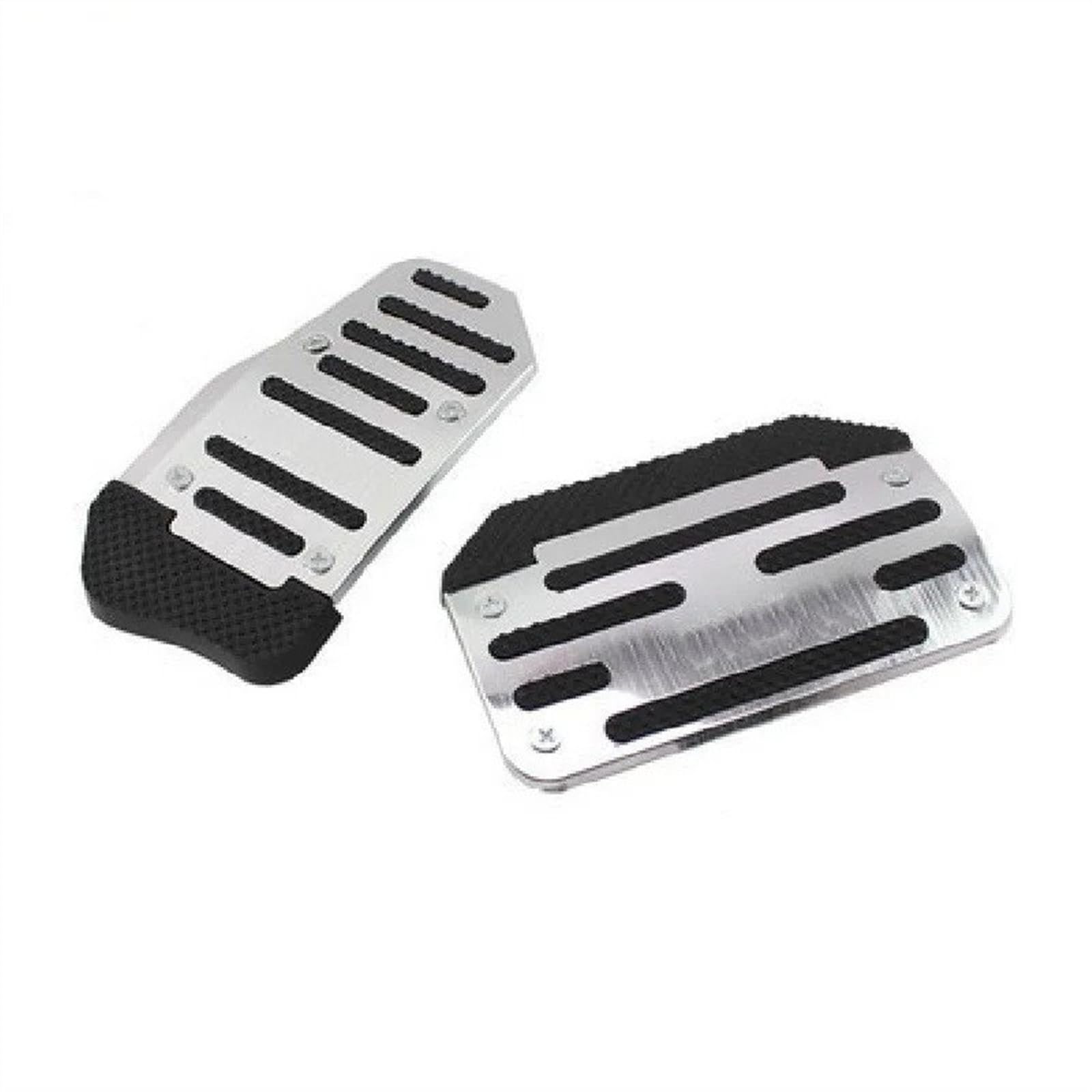 Kupplungspedal Universal-Autopedalabdeckung Aus Aluminium Für Automatikgetriebe, Bremse, Kraftstoff, Gas, Fußpolster, Set, Pedale, Rot, Blau, Silber Pedalauflage(Automatic Silver Set) von NVETJMUA