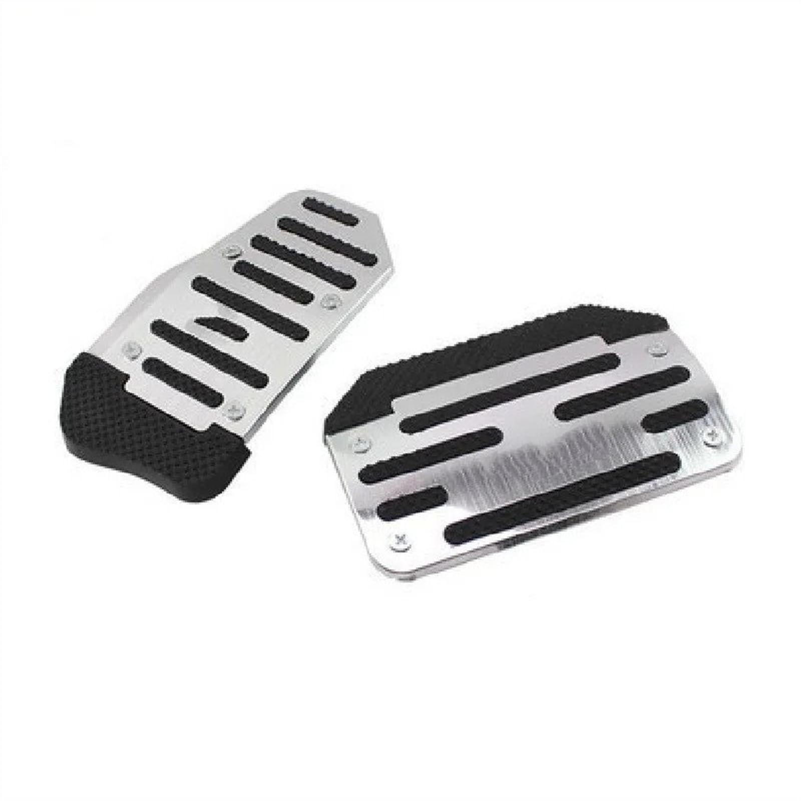 Kupplungspedal Universal-Autopedalabdeckung Aus Aluminium Für Automatikgetriebe, Bremse, Kraftstoff, Gas, Fußpolster, Set, Pedale, rutschfeste Werkzeuge Pedalauflage(Automatic Silver Set) von NVETJMUA