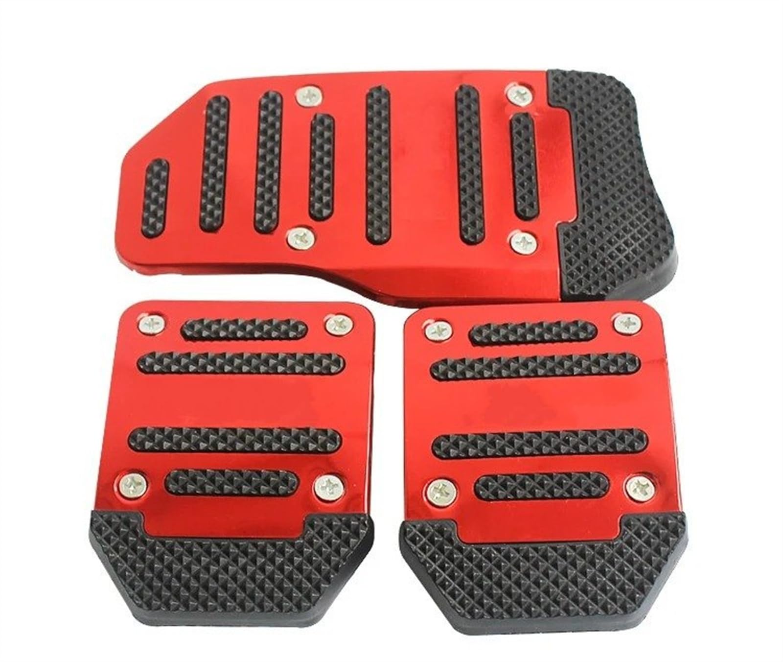 Kupplungspedal Universal-Autopedalabdeckung Aus Aluminium Für Automatikgetriebe, Bremse, Kraftstoff, Gas, Fußpolster, Set, Pedale, rutschfeste Werkzeuge Pedalauflage(Manual Red Set) von NVETJMUA