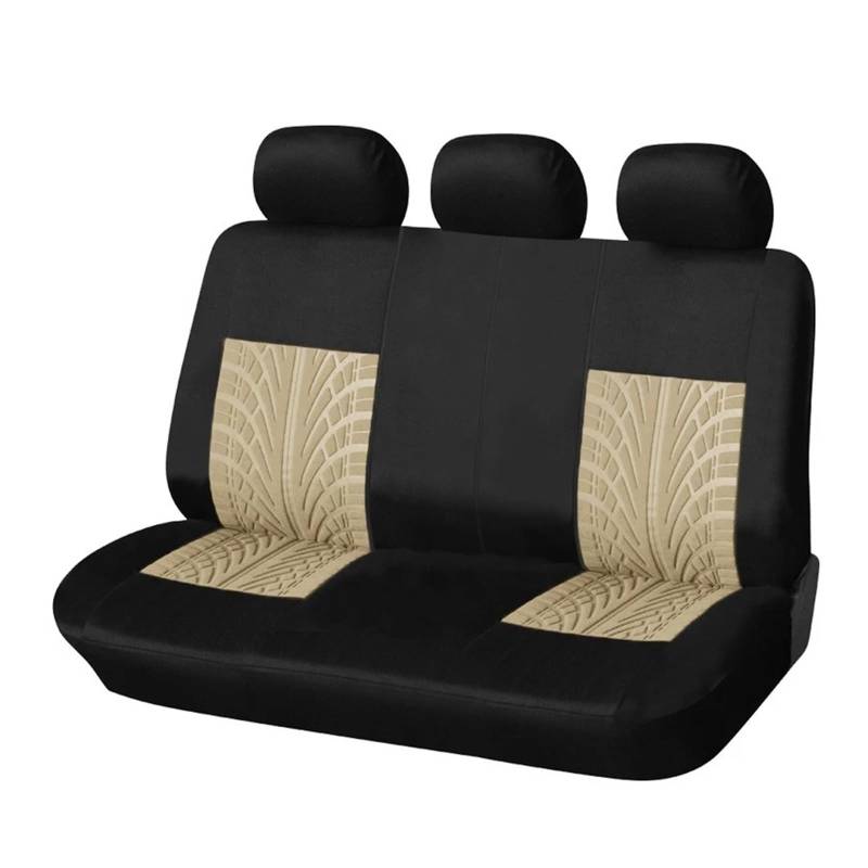 NVETJMUA Auto Schonbezüge Autositzbezüge-Set Universell Passend Für Die Meisten Autos Bezüge Mit Reifenspur-Detail Styling-Autositzschutz Sitzbezüge Auto(Beige Back Part) von NVETJMUA