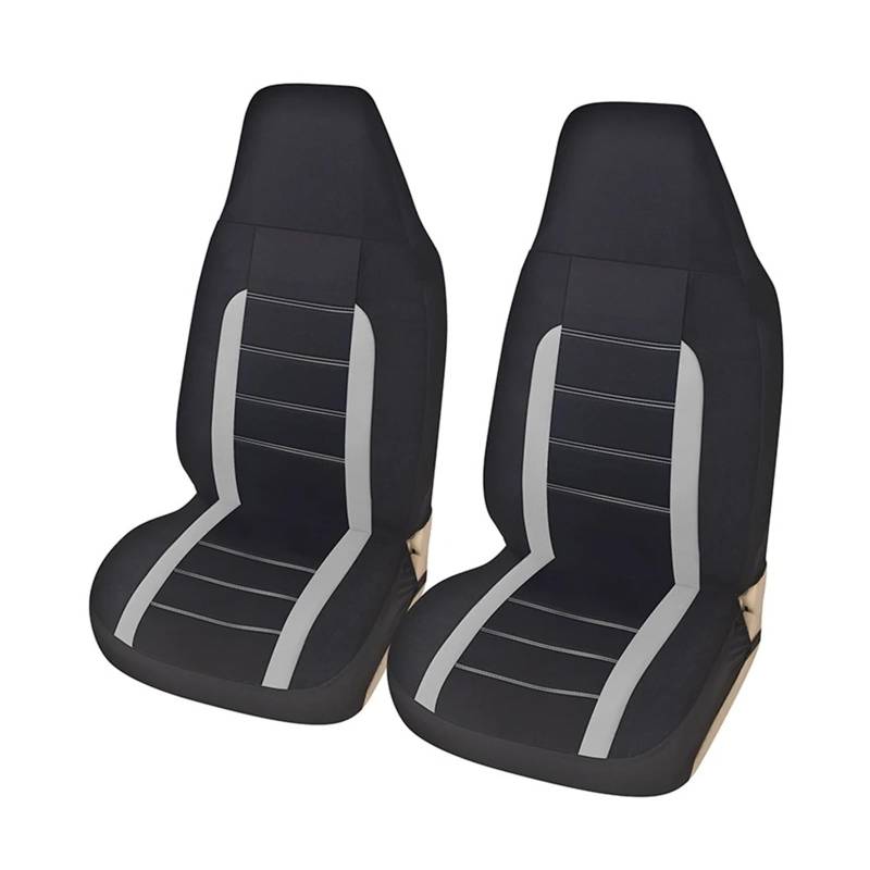NVETJMUA Auto Schonbezüge Autositzbezüge Universell Passend Für 2 Stück Vorderschalensitze Passend Für Autos LKWs SUVs Vans Sitzbezüge Auto(2Piece Front Gray) von NVETJMUA