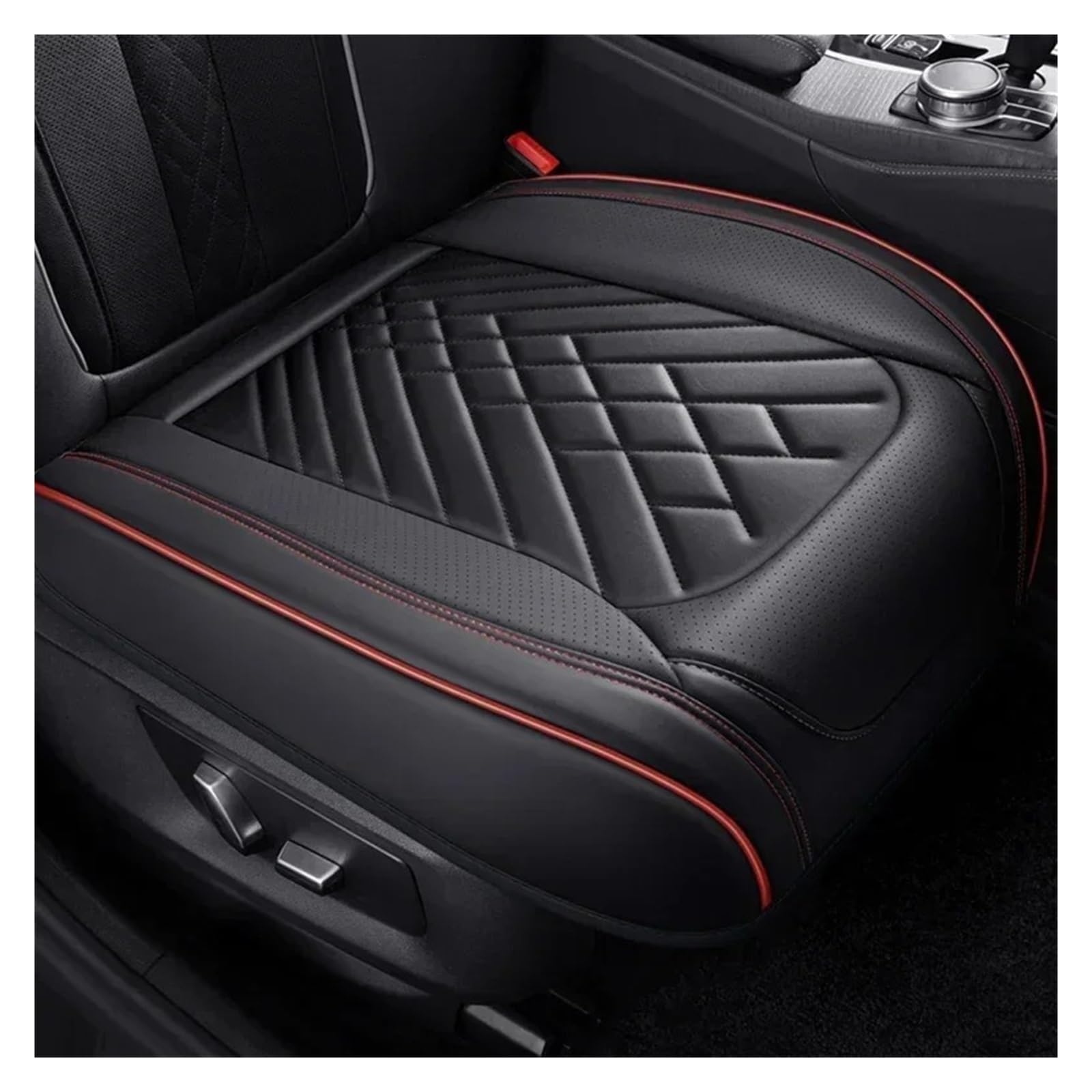 NVETJMUA Auto Schonbezüge Für 1er E81 E82 E87 E88 F20 F21 F52 F40 Vollständiger Pu-Leder-Autositzbezug Sitzbezüge Auto(B-Black Red 1 Seat) von NVETJMUA