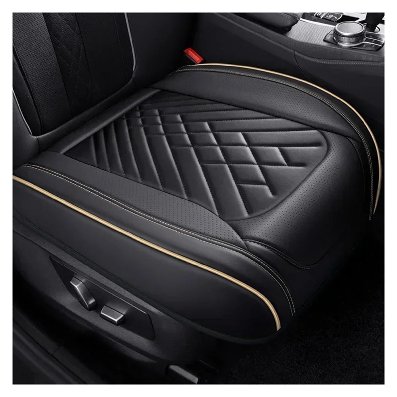NVETJMUA Auto Schonbezüge Für 1er E81 E82 E87 E88 F20 F21 F52 F40 Vollständiger Pu-Leder-Autositzbezug Sitzbezüge Auto(Black Beige 1 Seat) von NVETJMUA